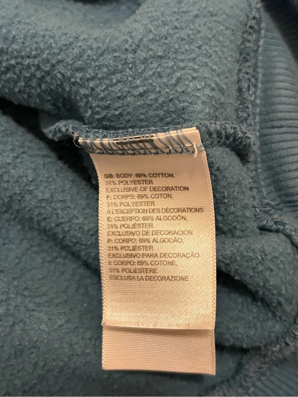 The North Face light blue pullover with black logo patch